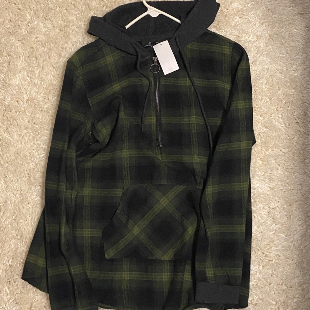 Oversized Plaid Sweatshirt